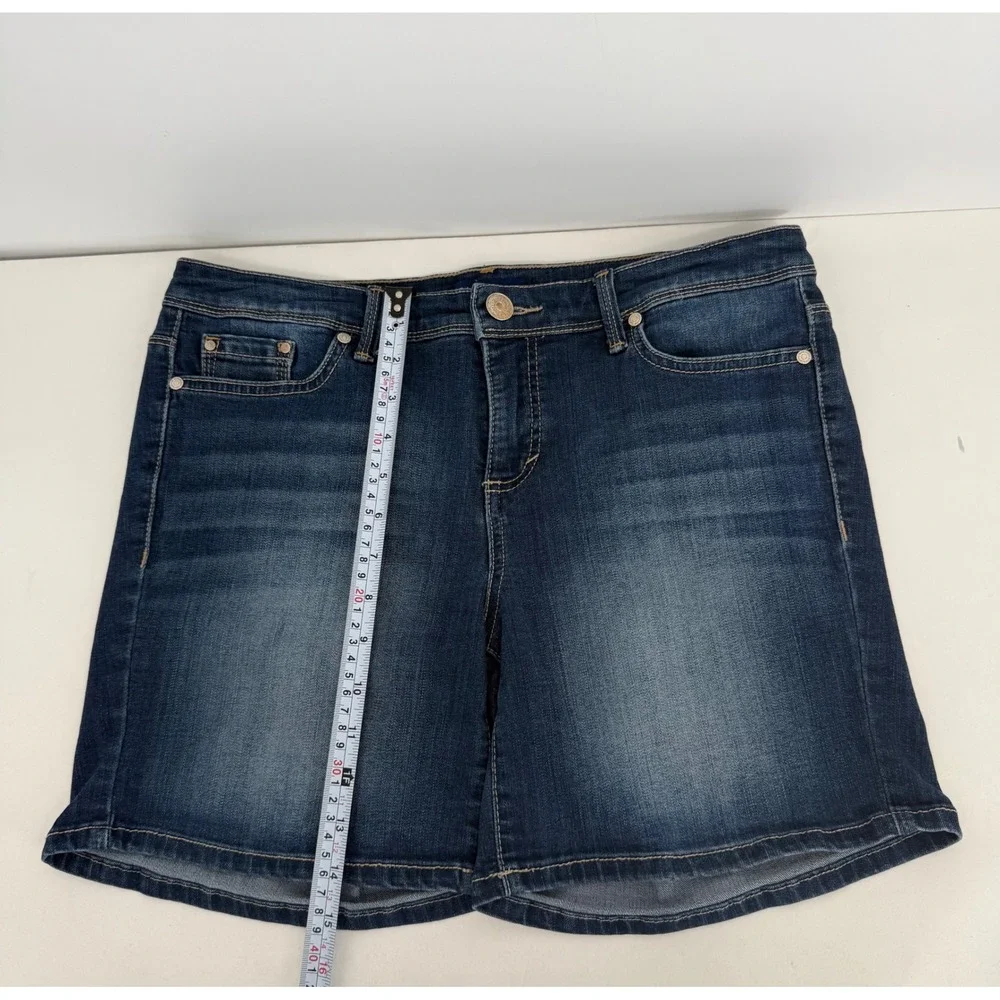 Bandolino Karyn Boyfriend Denim Shorts Dark Wash Blue Womens Sz 6P Petite